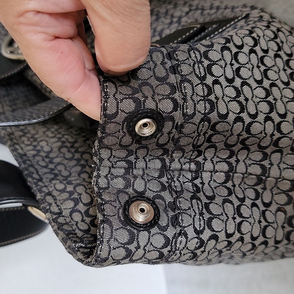 Coach vintage signature C and leather shoulder handbag - Picture 5 of 16